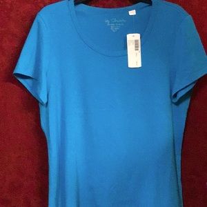Aquarius Aqua scoop neck t shirt.  Color more like last picture (blue/aqua).